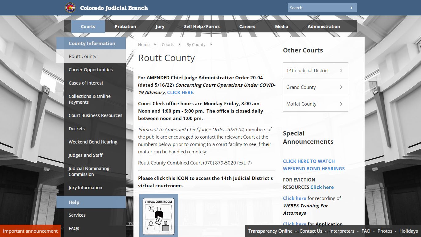 Colorado Judicial Branch - Routt County - Homepage