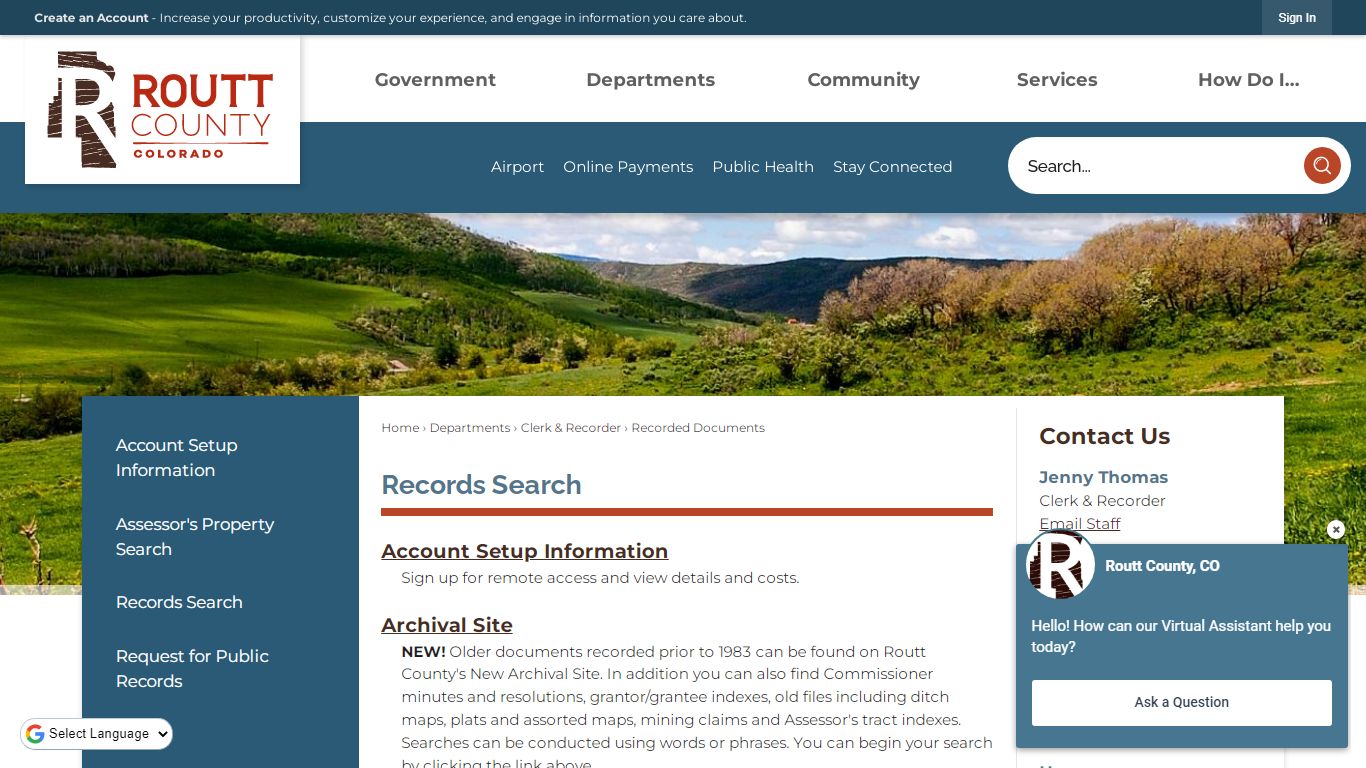 Records Search | Routt County, CO - Official Website