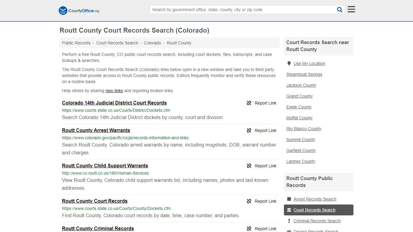 Court Records Search - Routt County, CO (Adoptions, Criminal, Child ...